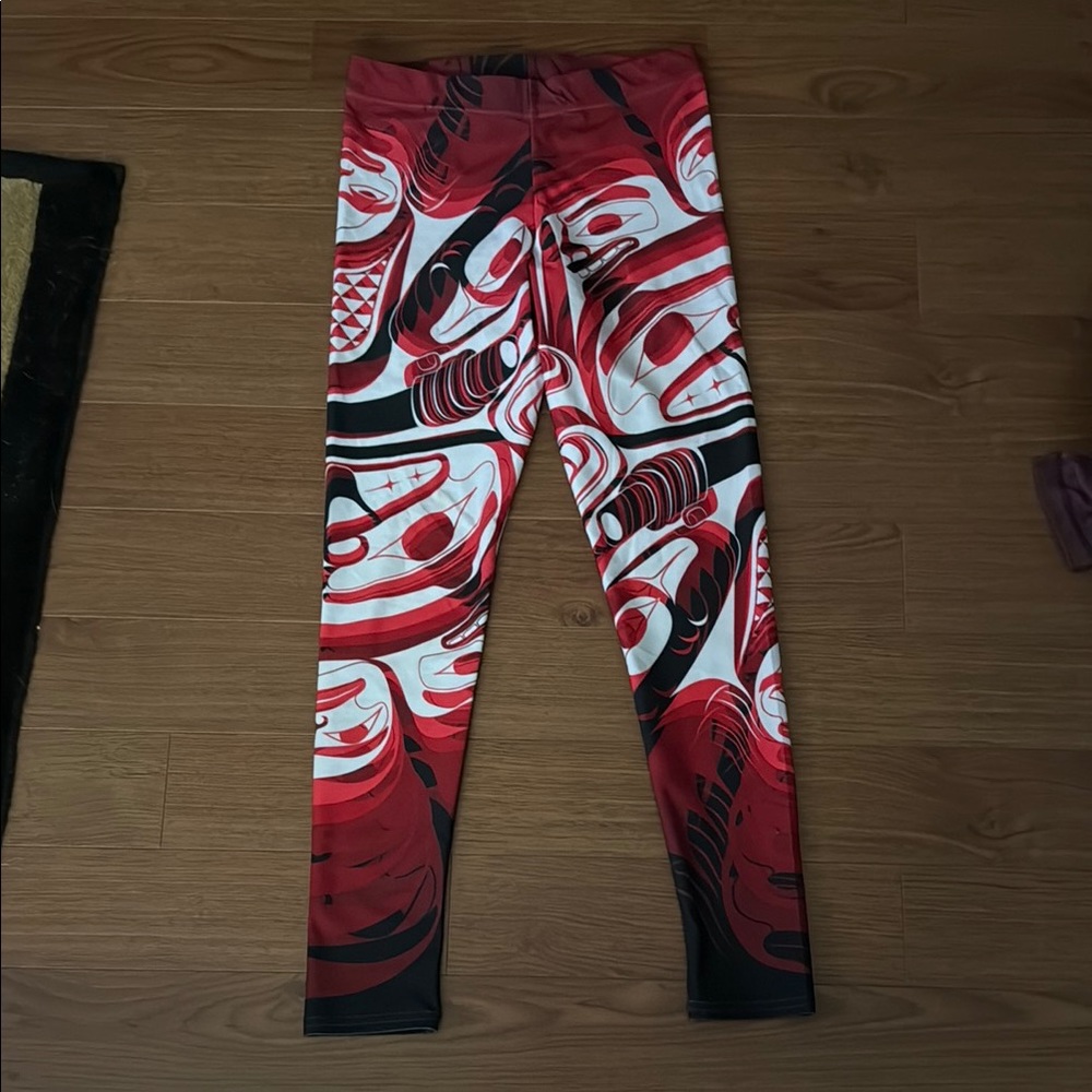 Women’s Red and Black indigenous Patterned Leggings